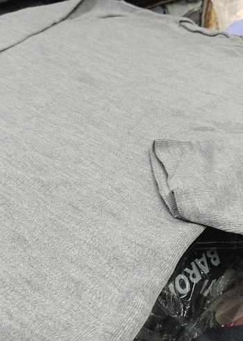 m Beden Gri Kadın Sweatshirt kazakUzun Kollu
