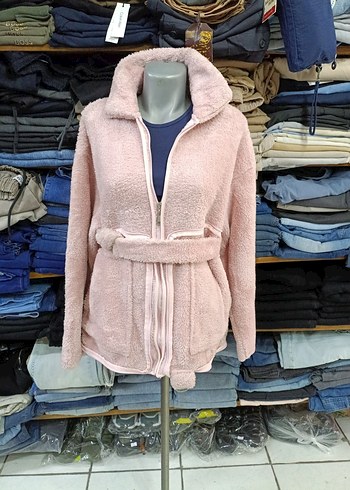 Pembe Kemerli Kısa Kadın Ceket TEŞHİR ÜRÜNÜ