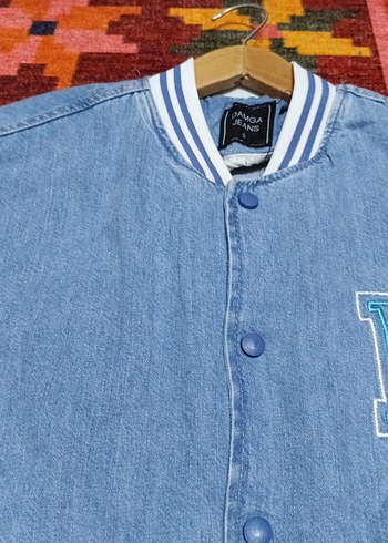 Düğmeli Mavi Denim Erkek Ceket - Görsel 5