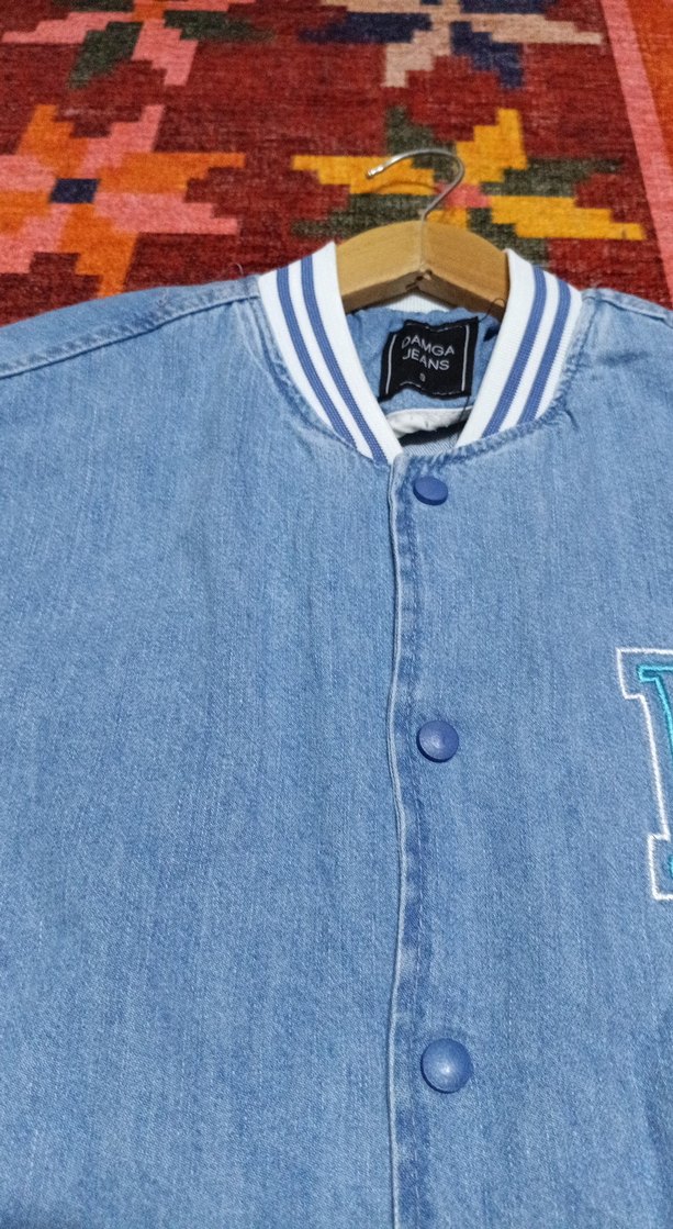 Düğmeli Mavi Denim Erkek Ceket - Görsel 5