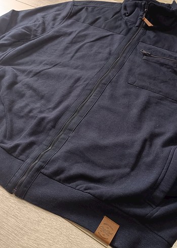 Battal Fermuarlı Lacivert Erkek Sweatshirt - Görsel 2