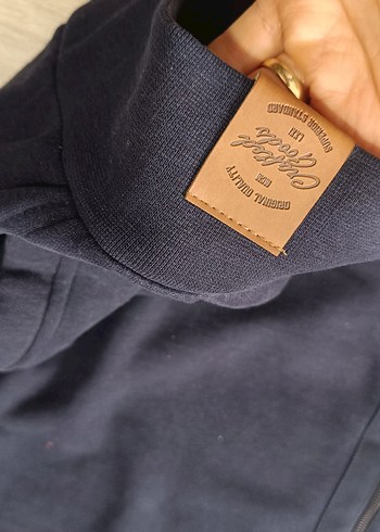 Battal Fermuarlı Lacivert Erkek Sweatshirt - Görsel 3