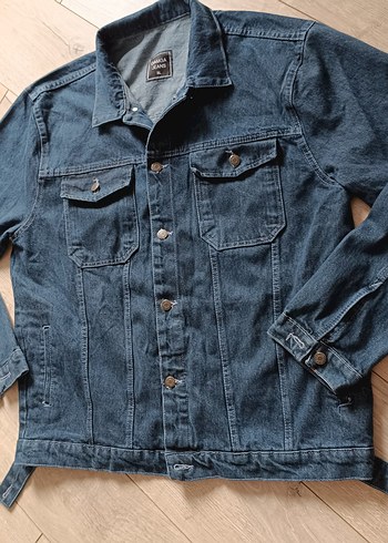 Düğmeli Gri Denim Ceket - Görsel 4