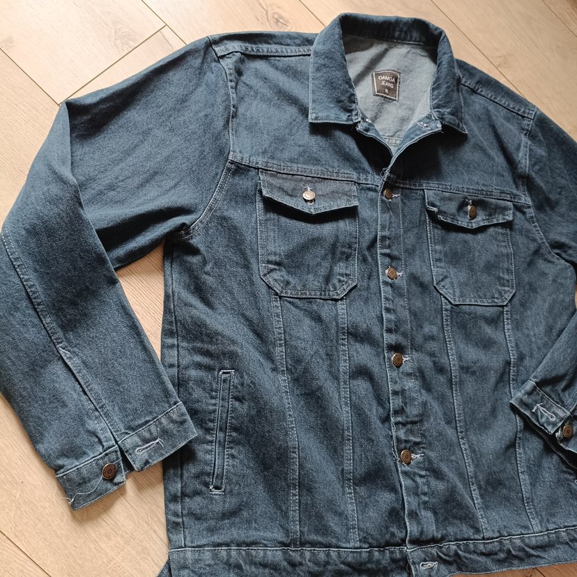 Düğmeli Gri Denim Ceket - Görsel 3