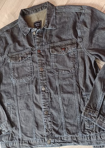 Gri Düğmeli Erkek Denim Ceket - Görsel 4