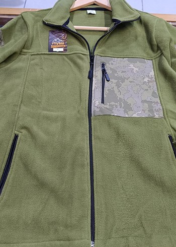 Kamuflaj Cepli Erkek Haki Polar Ceket - Görsel 5