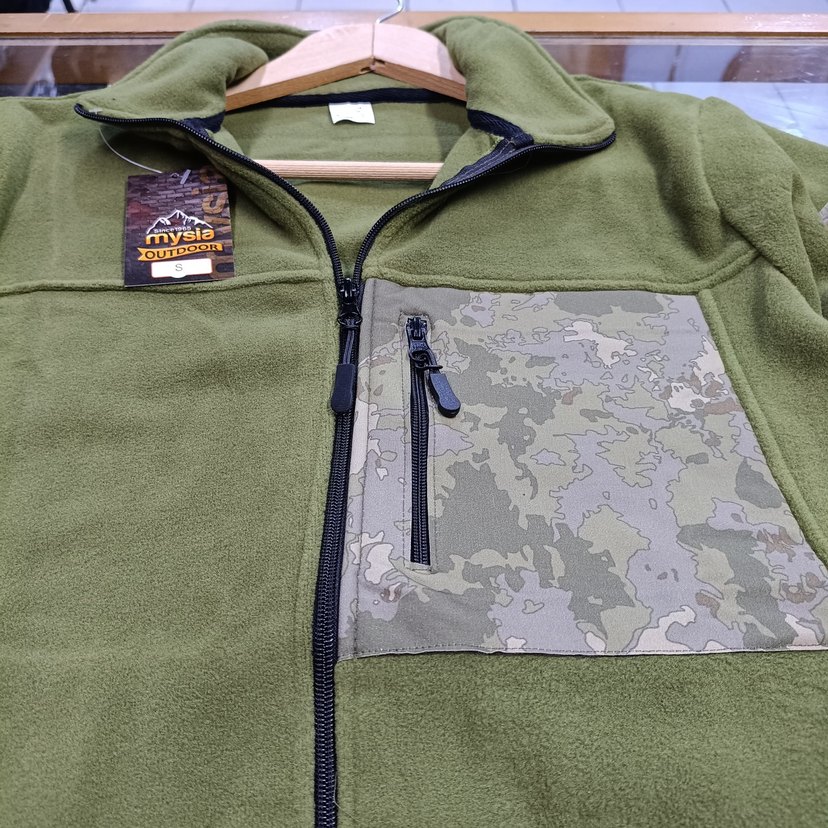 Kamuflaj Cepli Erkek Haki Polar Ceket - Görsel 3