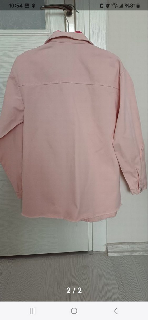 , Uzun Kollu Pembe çocuk Gömlek - Görsel 2