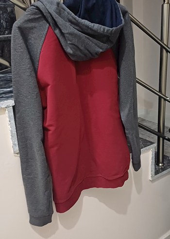 LC Waikiki SINAV KOLEJI gri ve bordo Kapüşonlu Kadın erkek Sweatshirt