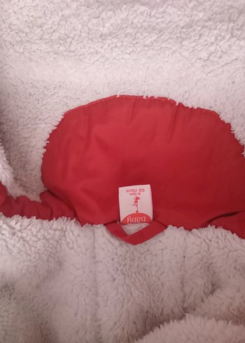 Kürklü Kapüşonlu tiremit renk Çocuk Mont - Görsel 2