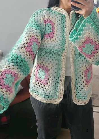 m Beden çeşitli Renk Bohem Çok Renkli Örgü Hırka