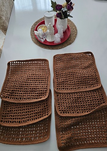 Kahverengi Bohem Örgü supla - Görsel 2