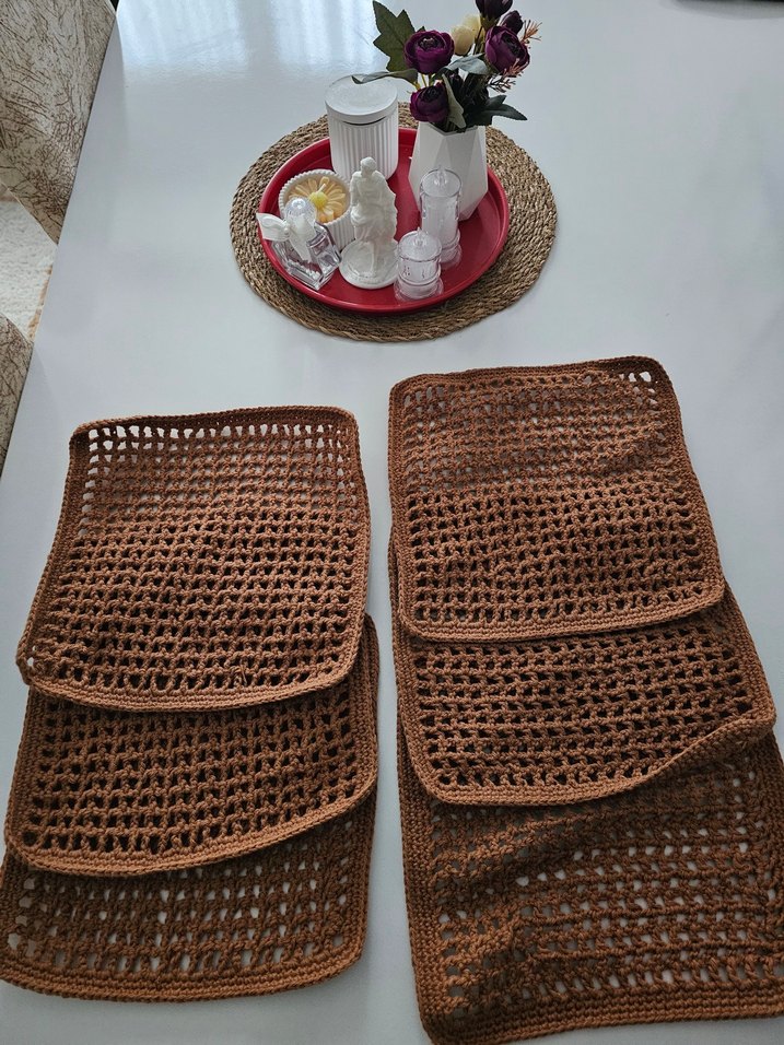 Kahverengi Bohem Örgü supla - Görsel 2