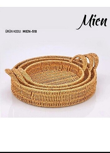 Yapay rattan üçlü tepsi