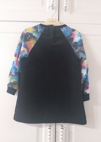 Cichlid Kız Çocuk Batik Desenli Triko Elbise