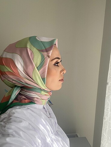 Color desen eşarp su yeşil