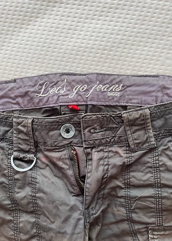 36 Beden Kahverengi gri karisik vintage uzun sort , jorts