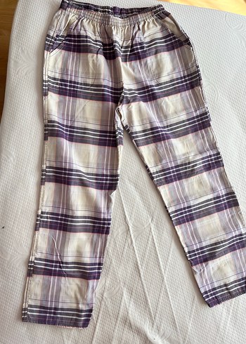 Kadın Mor Ekose Rahat Kumaş pijama