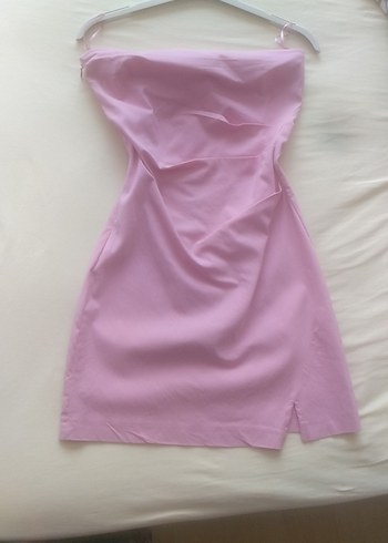 Pembe Straplez Mini Elbise - Görsel 2