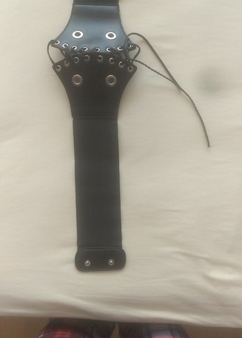 Siyah Deri Goth Kemer korse - Görsel 2