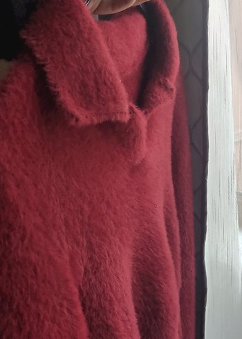 Bordo V Yakalı Kadın Triko Kazak - Görsel 3