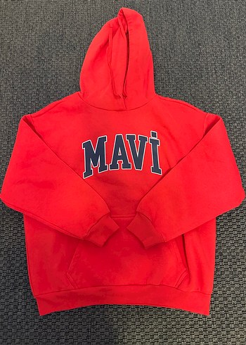 Mavi Jeans Canli Kirmizi Mavi Kapusonlu Sweatshirt