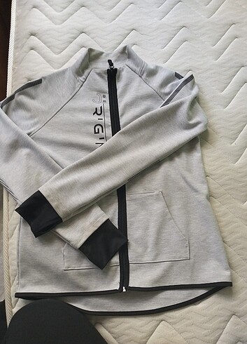 13-14 Yaş Beden gri Renk Kız çocuk sweatshirt fermuarlı