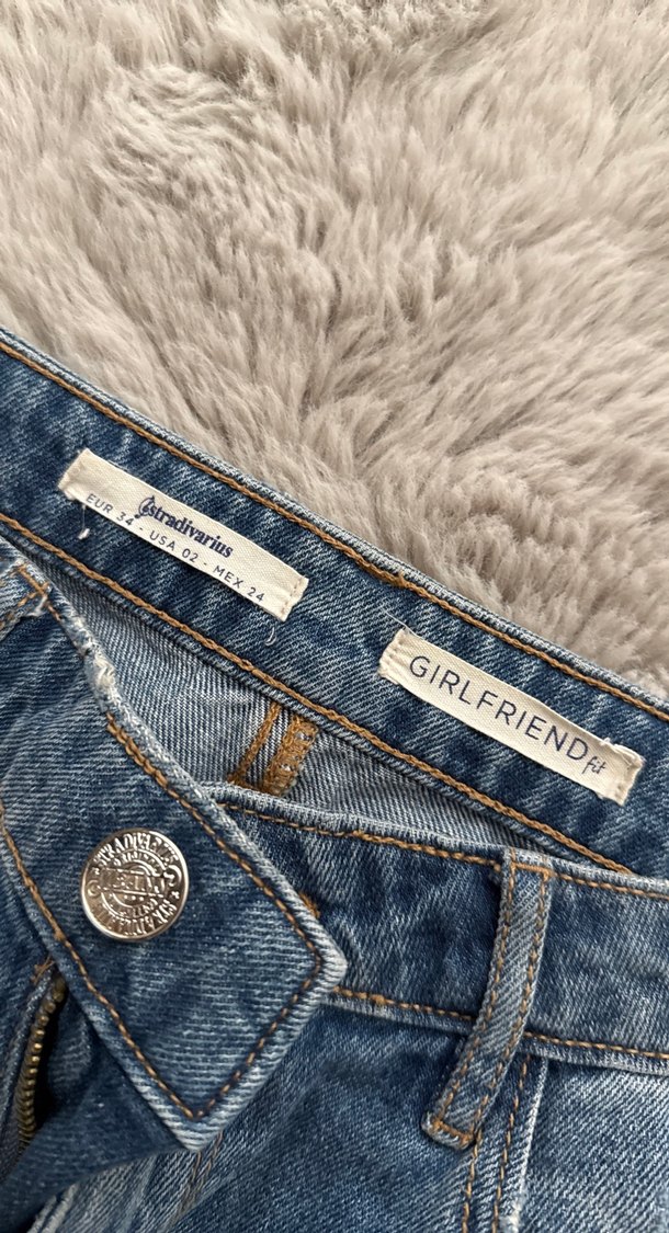 Kadın Mavi Yırtık Denim Pantolon - Görsel 3