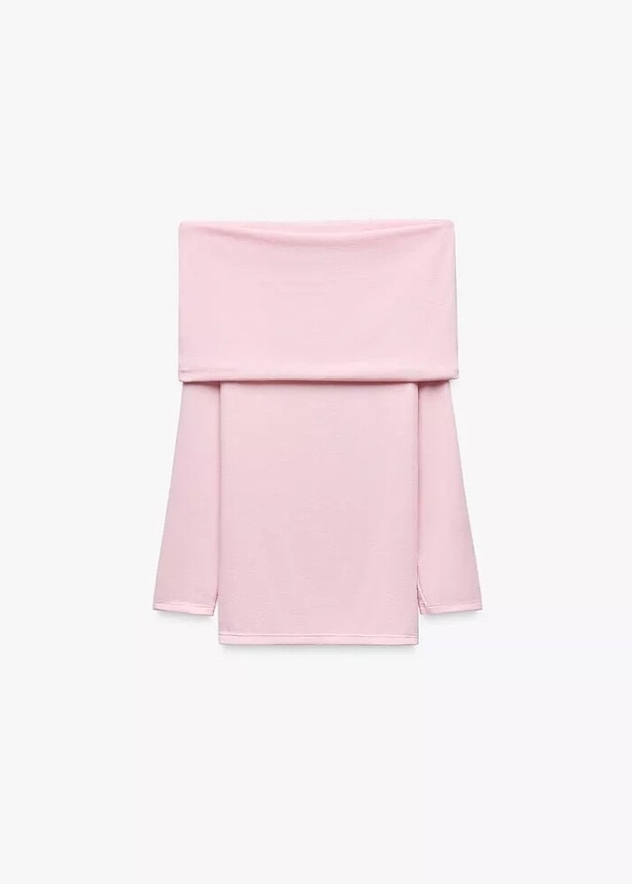 Zara drape detaylı madonna yaka kazak/triko - Görsel 2