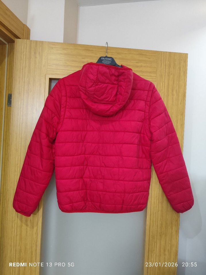 Kırmızı Fermuarlı unisex 13 14 yaş - Görsel 3