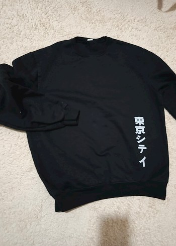 Siyah Baskılı Uzun Kollu  Sweatshirt - Görsel 6