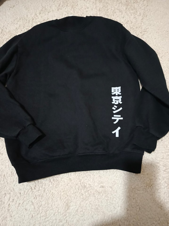 Siyah Baskılı Uzun Kollu  Sweatshirt - Görsel 3