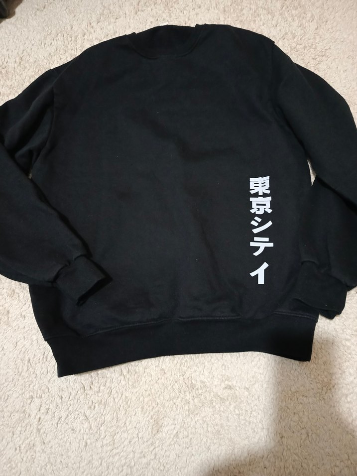 Siyah Baskılı Uzun Kollu  Sweatshirt - Görsel 5