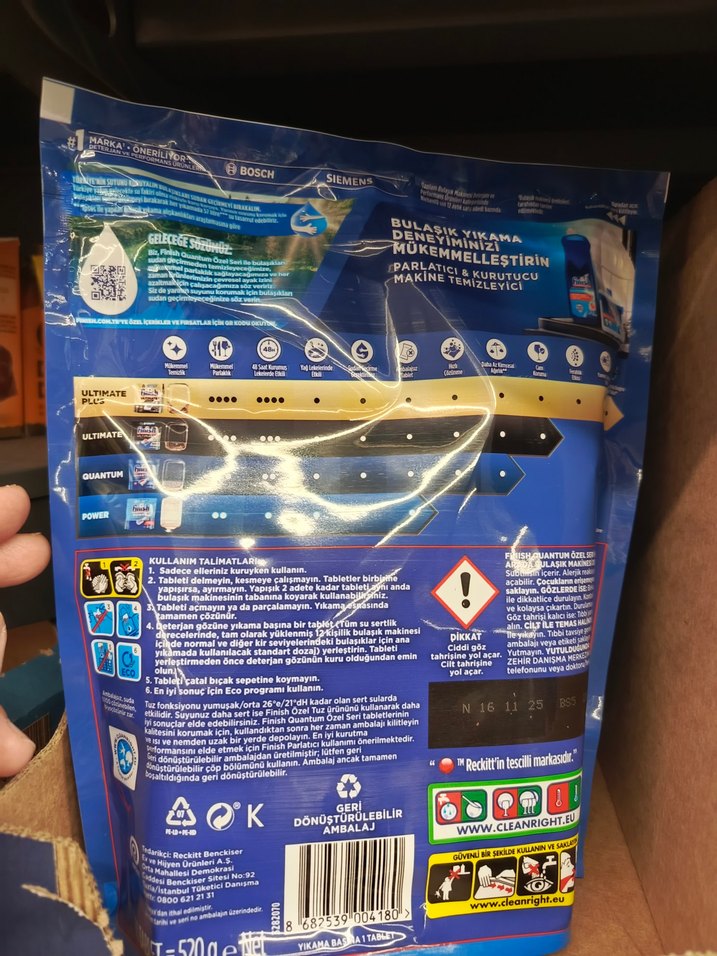 Finish Quantum Powerball Bulaşık Tableti 50'li - Görsel 2