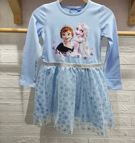Elsa Frozen üzün kollu kız çocuk Elbise