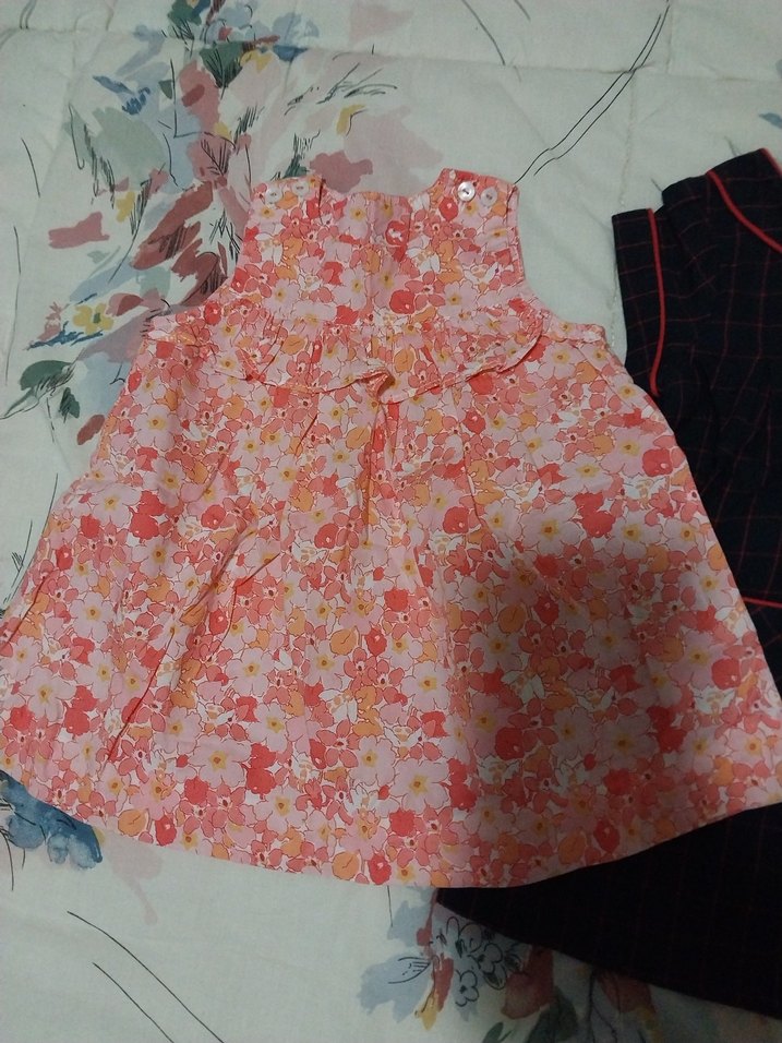 Kız Çocuk Çiçekli ve Kareli Kolsuz Elbiseler - Görsel 5