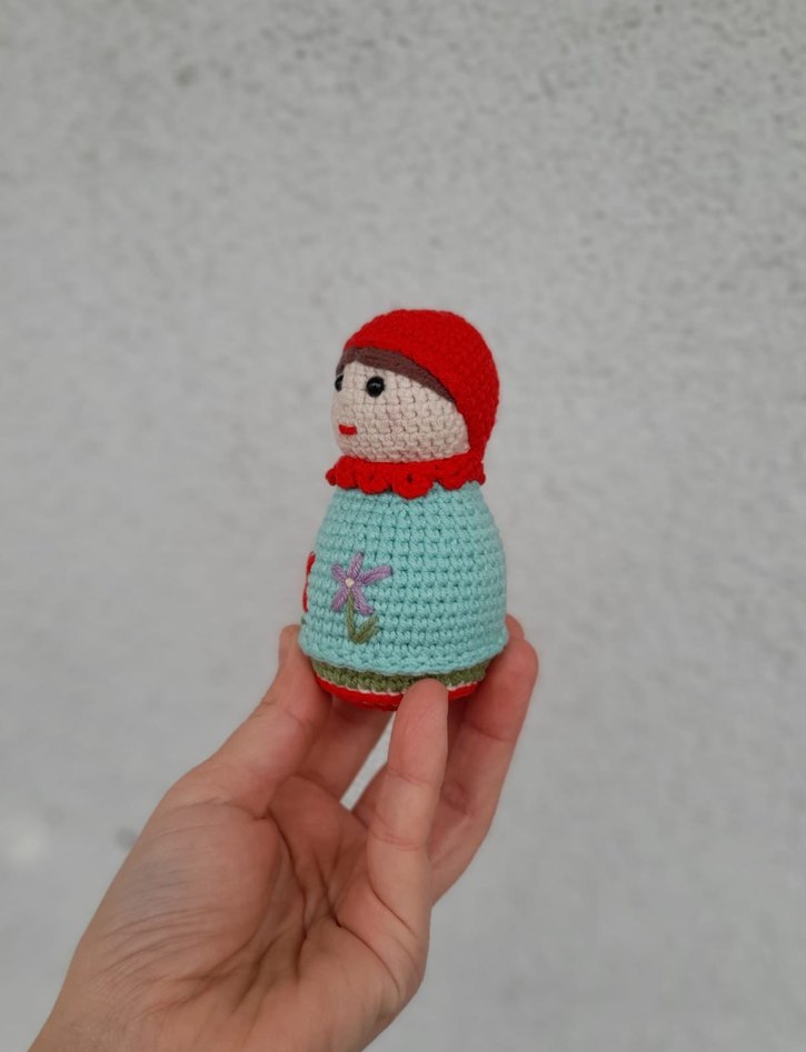 Renkli Turkuaz Matruşka - Görsel 2