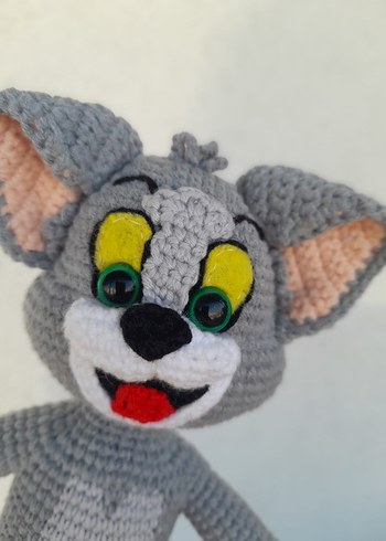 Gri Amigurumi Peluş Tom
