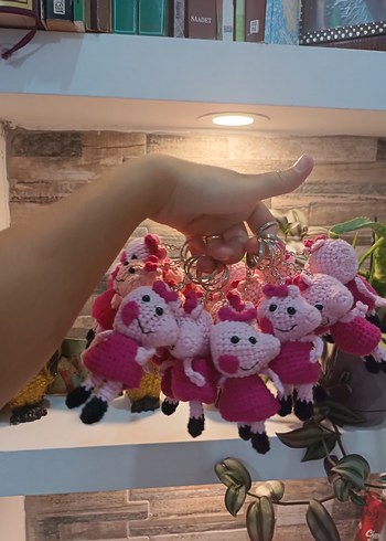 Diğer Örgü Pegga pig Anahtarlık