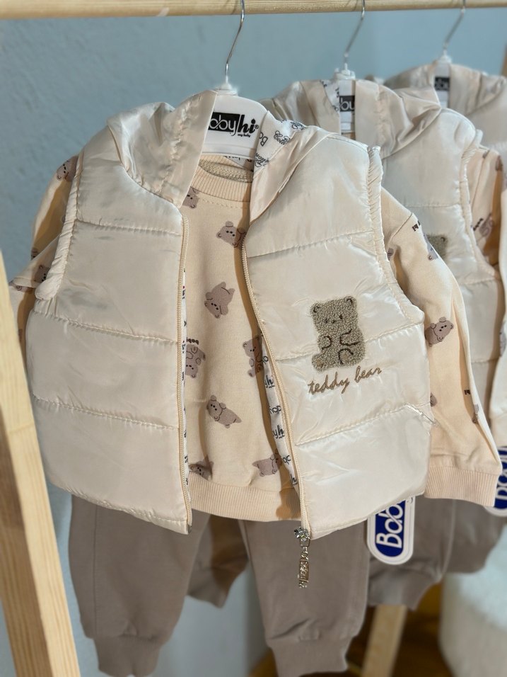 Beyaz Kapüşonlu erkek Yeleği - Görsel 3