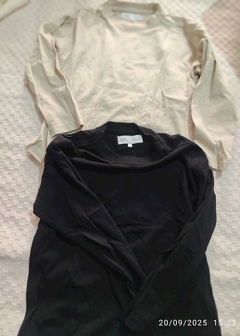 Zara Siyah Erkek çocuk tişört uzun kol