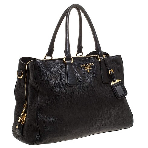 Prada siyah Vitello Daino Leather