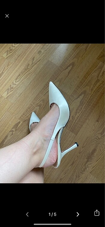 Beyaz Saten Stiletto