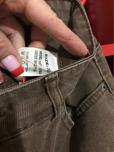 32 Beden Yüksek Bel Baggy Jean