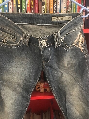 29 Beden mavi Renk Vintage Fairy Capri Jean