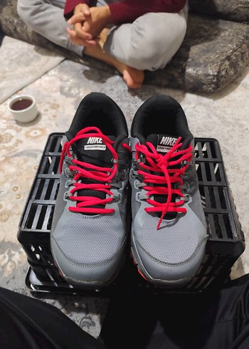 Gri Nike Spor Ayakkabı Kırmızı Bağcıklı - Görsel 7
