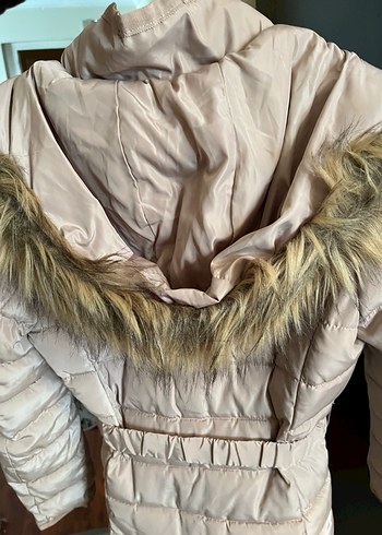 Bej Midi Kadın Kemerli Mont - Görsel 3