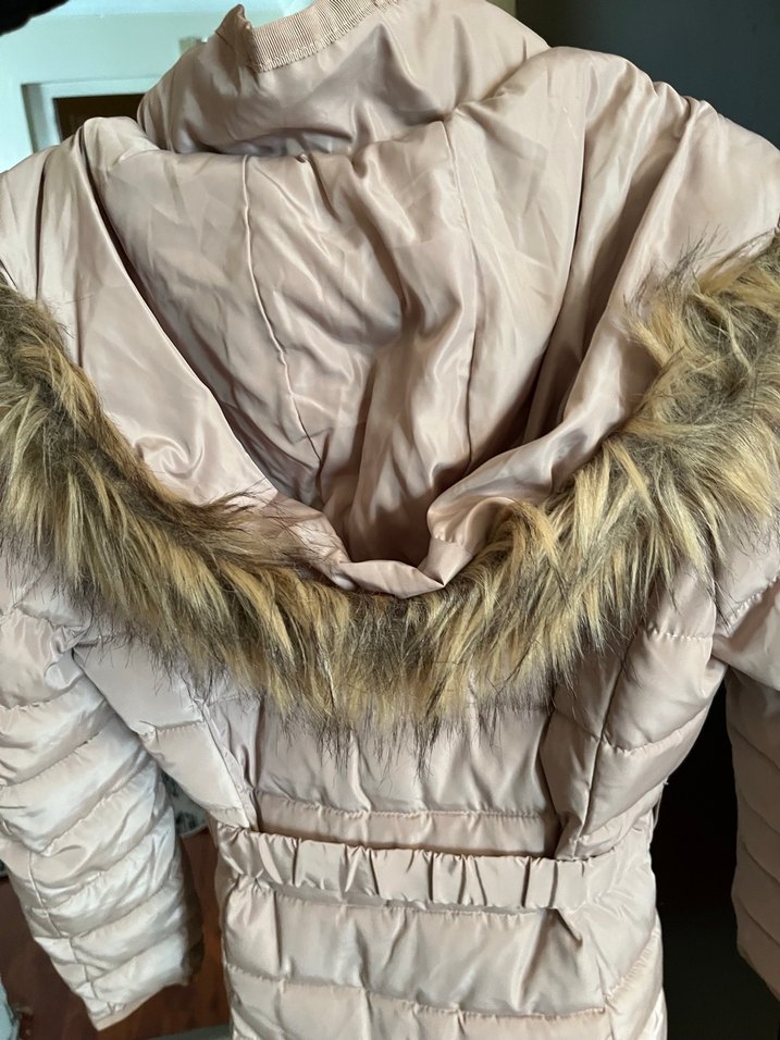 Bej Midi Kadın Kemerli Mont - Görsel 3