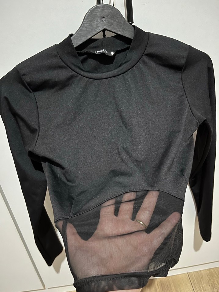 Siyah Uzun Kollu Yüksek Yakalı Kadın Bluz - Görsel 2