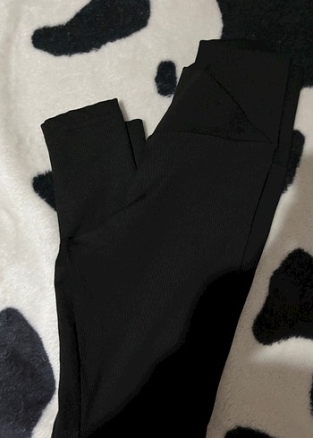 Siyah fitilli Kadın Tayt - Görsel 2